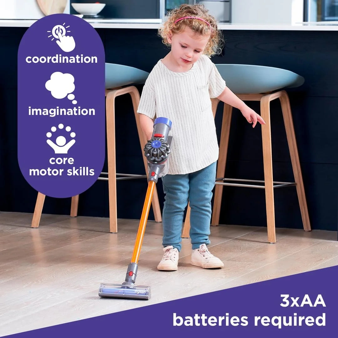 Purple, Orange Plastic Casdon Dyson Cordless Vacuum Interactive & Officially Licensed Toy Dyson Vacuum For Children Aged 3+ Realistic Role-Play Fun, Purple and Orange, As Is condition - View 7
