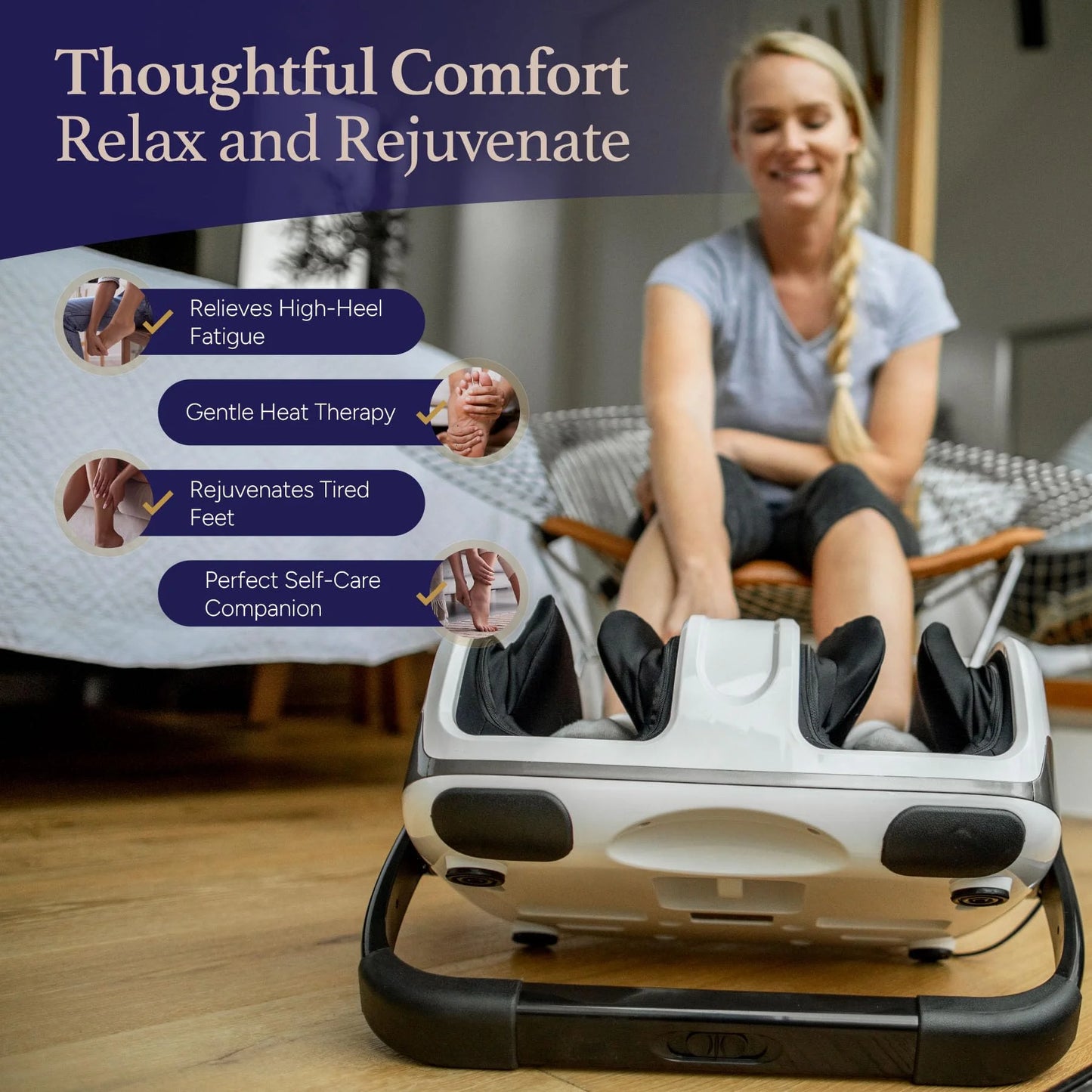Various Plastic, Fabric Cloud Massage Shiatsu Foot Massager with Heat, Deep Kneading Therapy for Pain Relief, Circulation, Post-Activity Relaxation – Valentine Gift for Plantar Fasciitis, Neuropathy, and Arthritis Relief, Good Condition condition - View 2