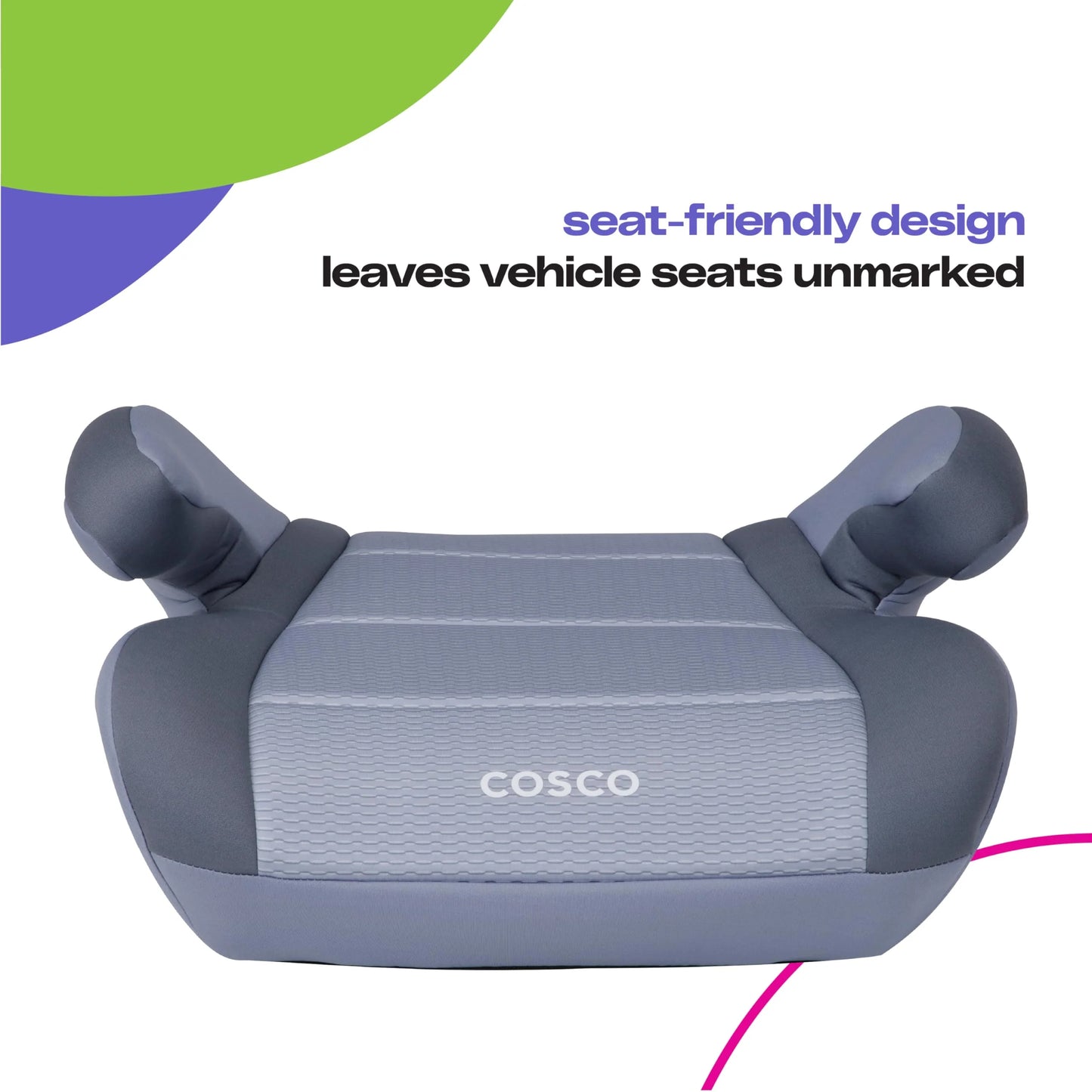 Leo Plastic, Fabric Cosco Topside Backless Booster Car Seat, Lightweight Booster Seats for Cars 40-100 lbs, Backless Booster Seat for Car, Leo, Good Condition condition - View 7