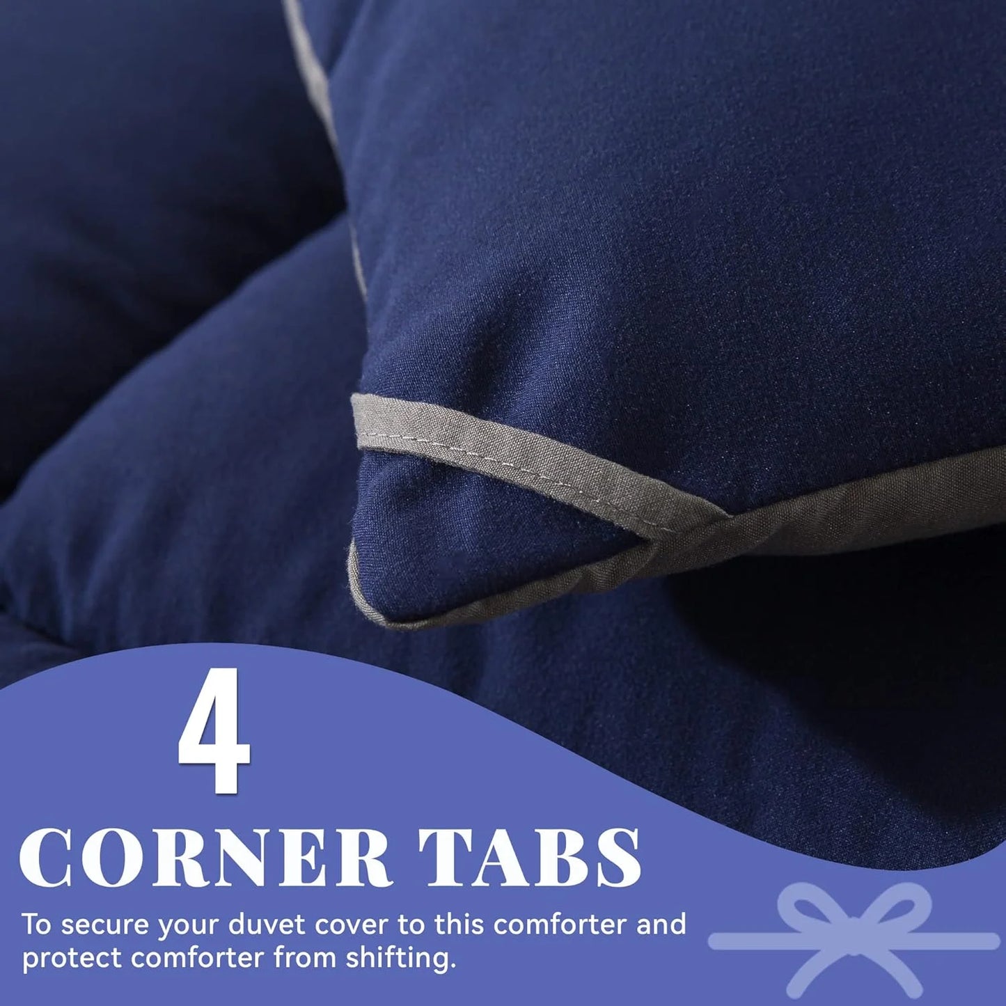 Blue/Grey Down Alternative Cosybay Down Alternative Comforter (Blue/Grey, Cal-King), Good Condition condition - View 6
