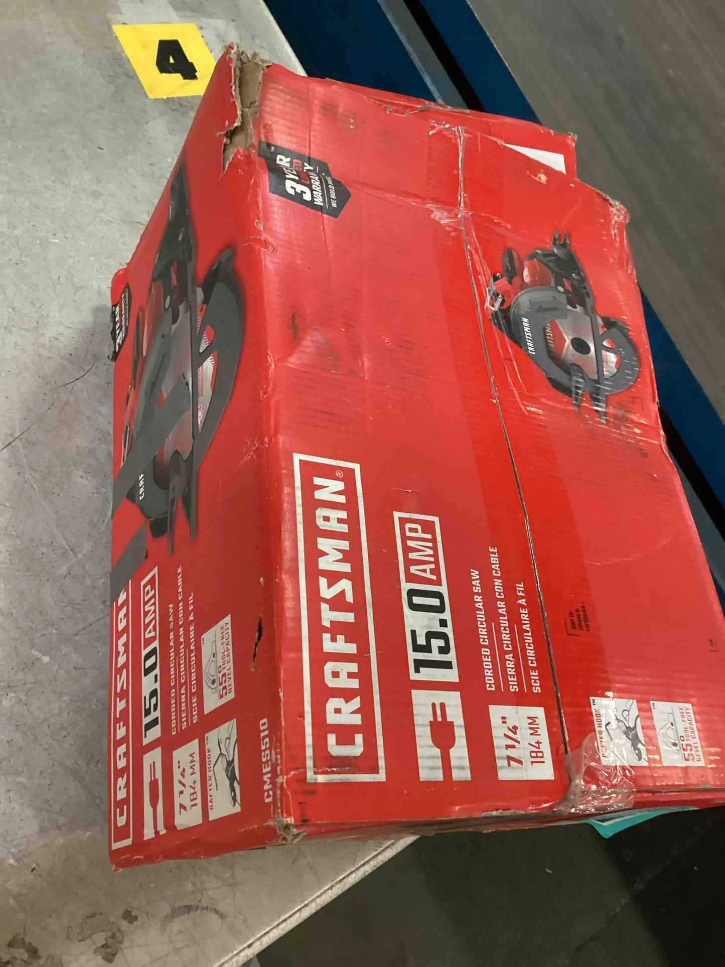 product Metal, Plastic CRAFTSMAN Circular Saw, 7-1/4 inch, 15 Amp, Corded (CMES510), Good Condition condition - View 2