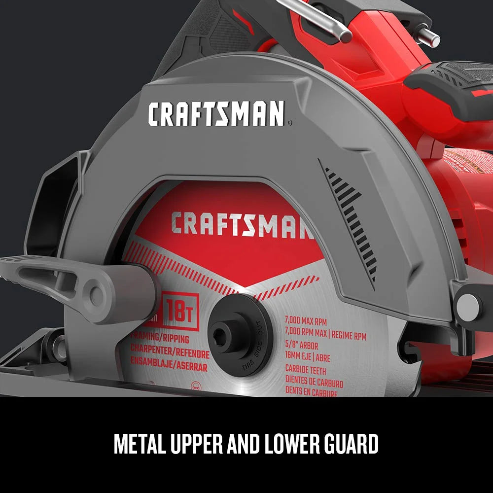 product Metal, Plastic CRAFTSMAN Circular Saw, 7-1/4 inch, 15 Amp, Corded (CMES510), Good Condition condition - View 7