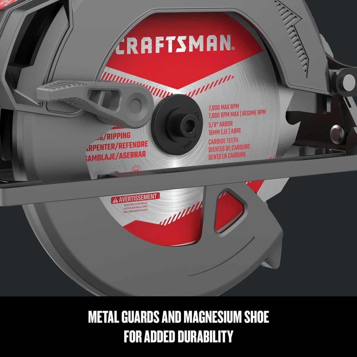 product Metal, Plastic CRAFTSMAN Circular Saw, 7-1/4 inch, 15 Amp, Corded (CMES510), Good Condition condition - View 9