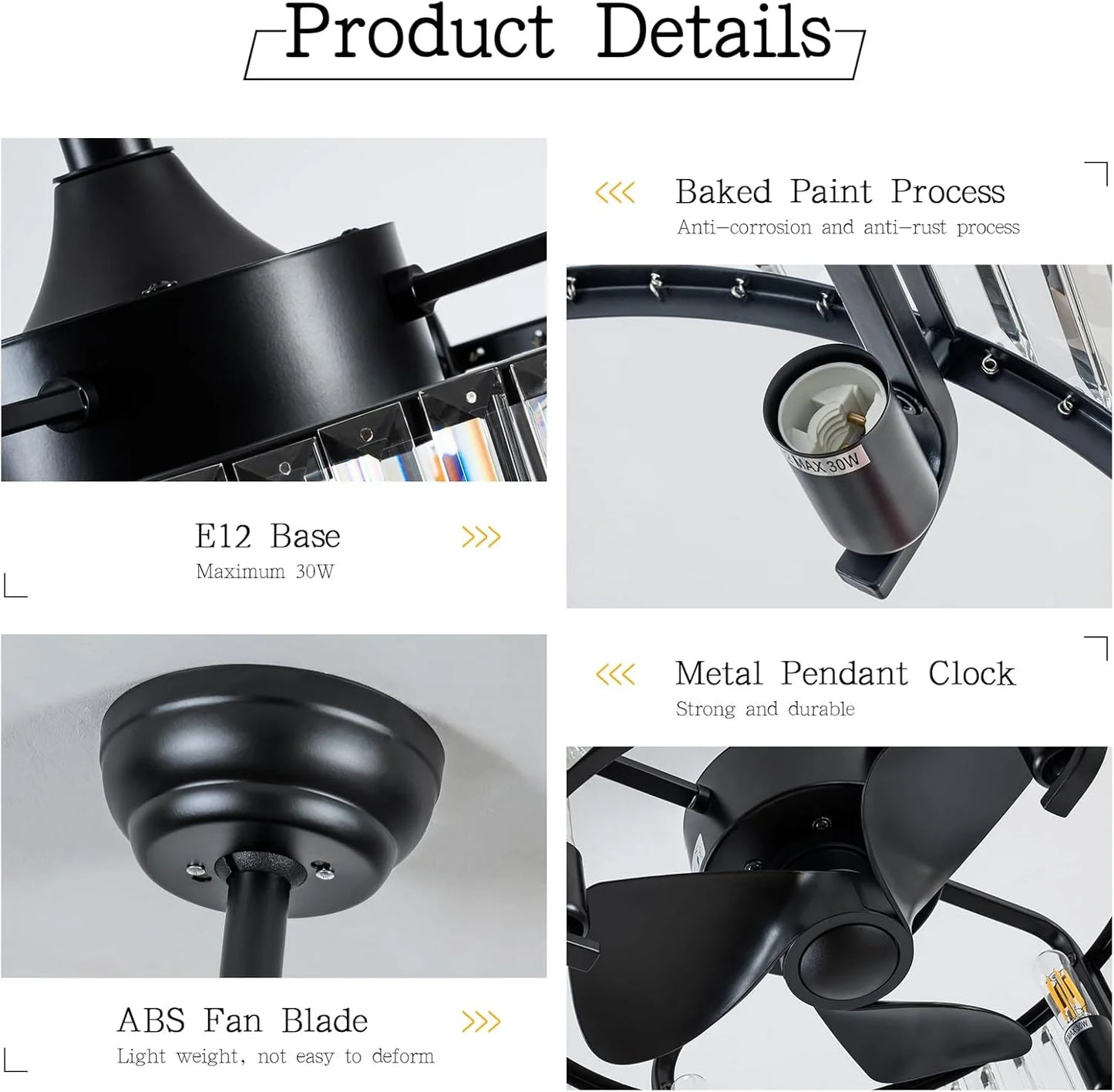 Crystal, White Crystal, Metal Crystal Ceiling Fan with Light Remote 6-Speed Silent Flush Mount DC Motor, Good Condition condition - View 7