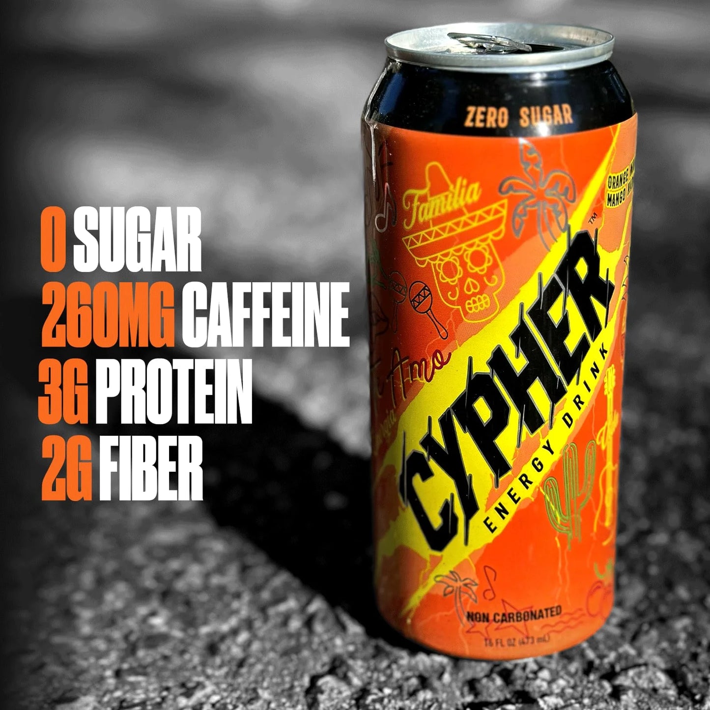 Cypher Orange Mango Zero Sugar Energy Drink - 12-Pack, 16 oz Cans - View 5