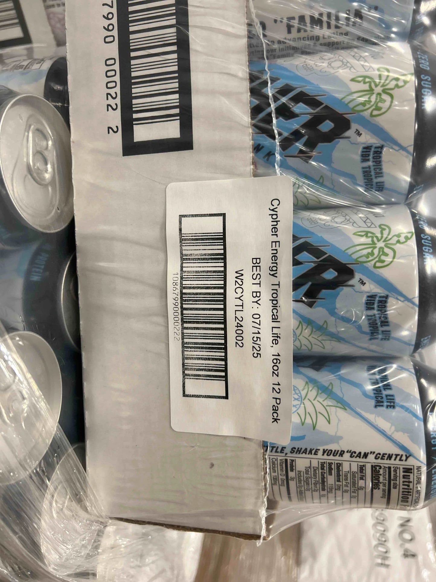 N/A N/A Cypher Tropical Life Zero Sugar Energy Drink - 3g Whey Protein, 0g Sugar, 260 mg Caffeine, Non-Carbonated, High-Performance, Sugar-Free Drink for Sustained Energy and Focus - 12-Pack, 16 oz Cans(BB 7/14/25), Brand New condition - View 3