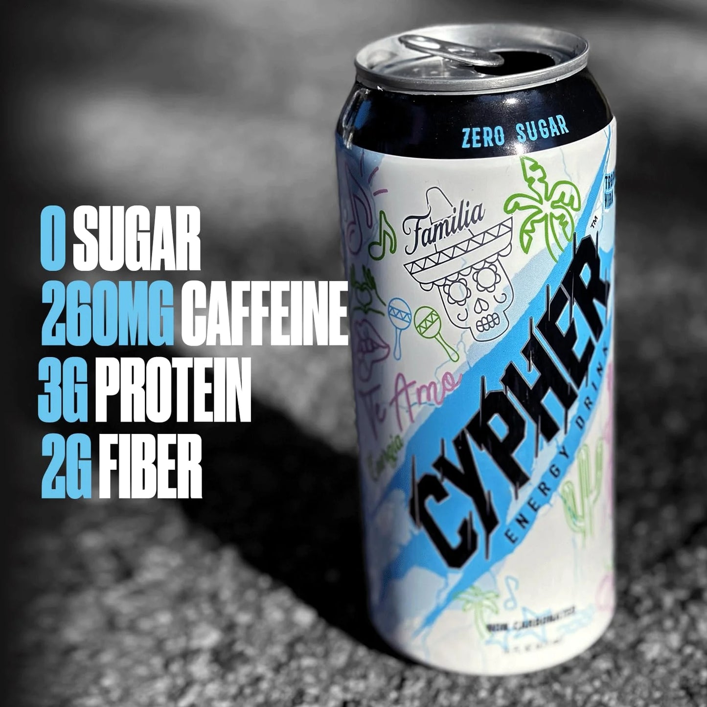 N/A N/A Cypher Tropical Life Zero Sugar Energy Drink - 3g Whey Protein, 0g Sugar, 260 mg Caffeine, Non-Carbonated, High-Performance, Sugar-Free Drink for Sustained Energy and Focus - 12-Pack, 16 oz Cans(BB 7/14/25), Brand New condition - View 6