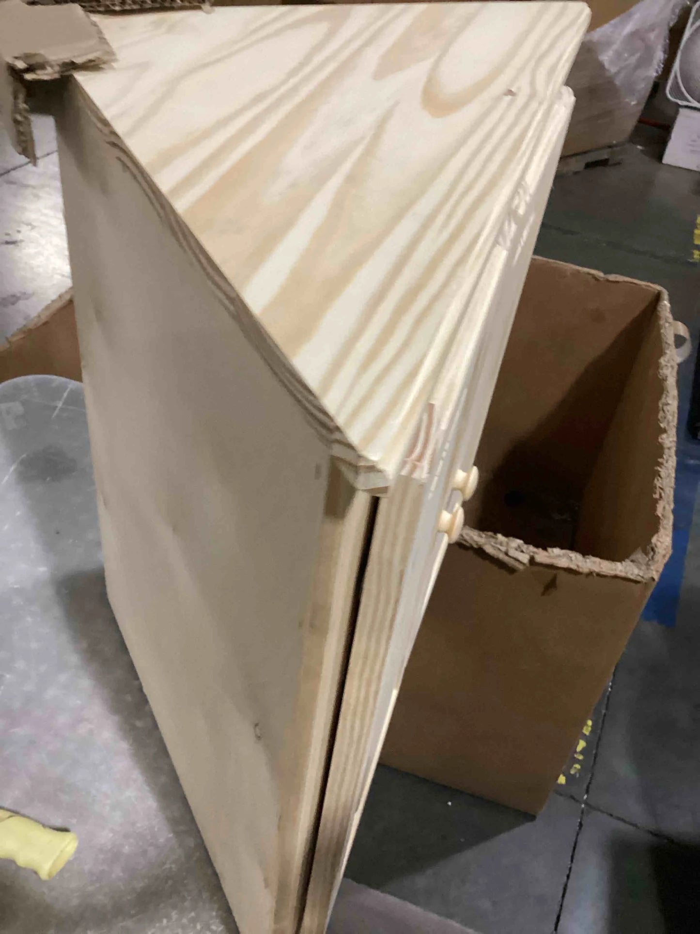 Haelynn 33'' H Solid Wood 2-Door Corner Cabinet in Unfinished - View 4