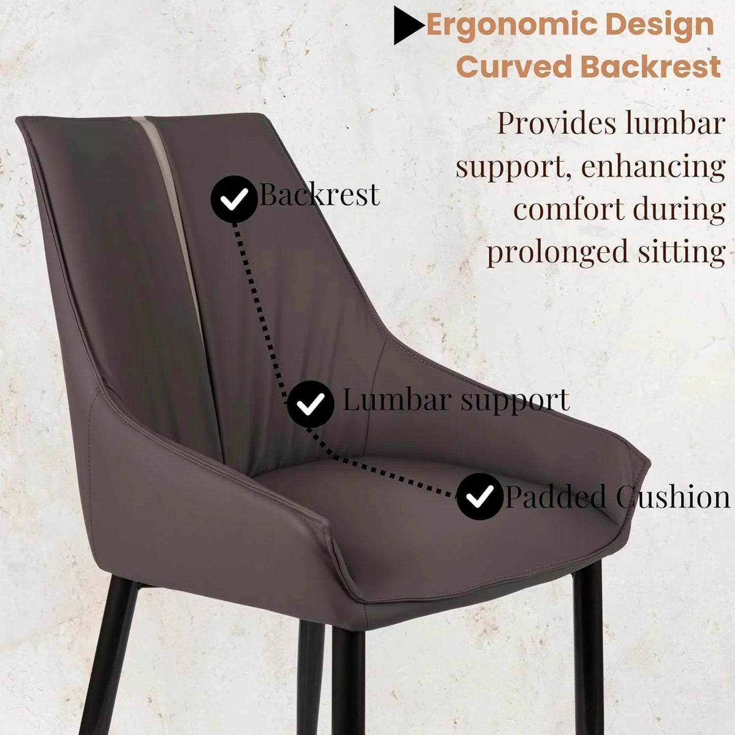 Black Faux Leather, Metal Dining Chairs Set of 2, Mid Century Upholstered Chairs with Arms, Faux Leather Seat, Metal Legs, Easy Assembly, Brand New condition - View 10