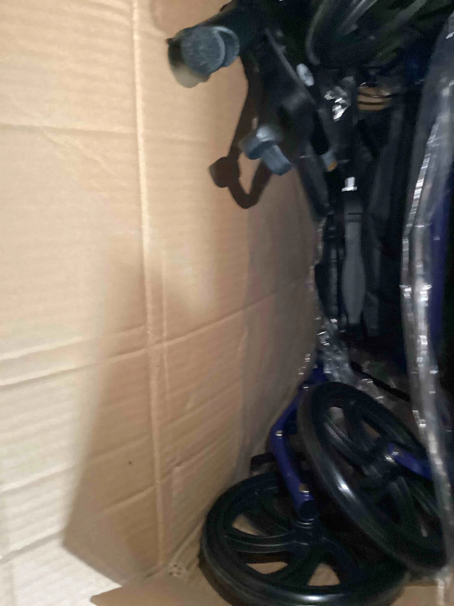 Blue Steel Drive Medical 10257BL-1 4 Wheel Rollator Walker With Seat, Steel Rolling Walker, Height Adjustable, 7.5" Wheels, Removable Back Support, 300 Pound Weight Capacity, Blue, Good Condition condition - View 3