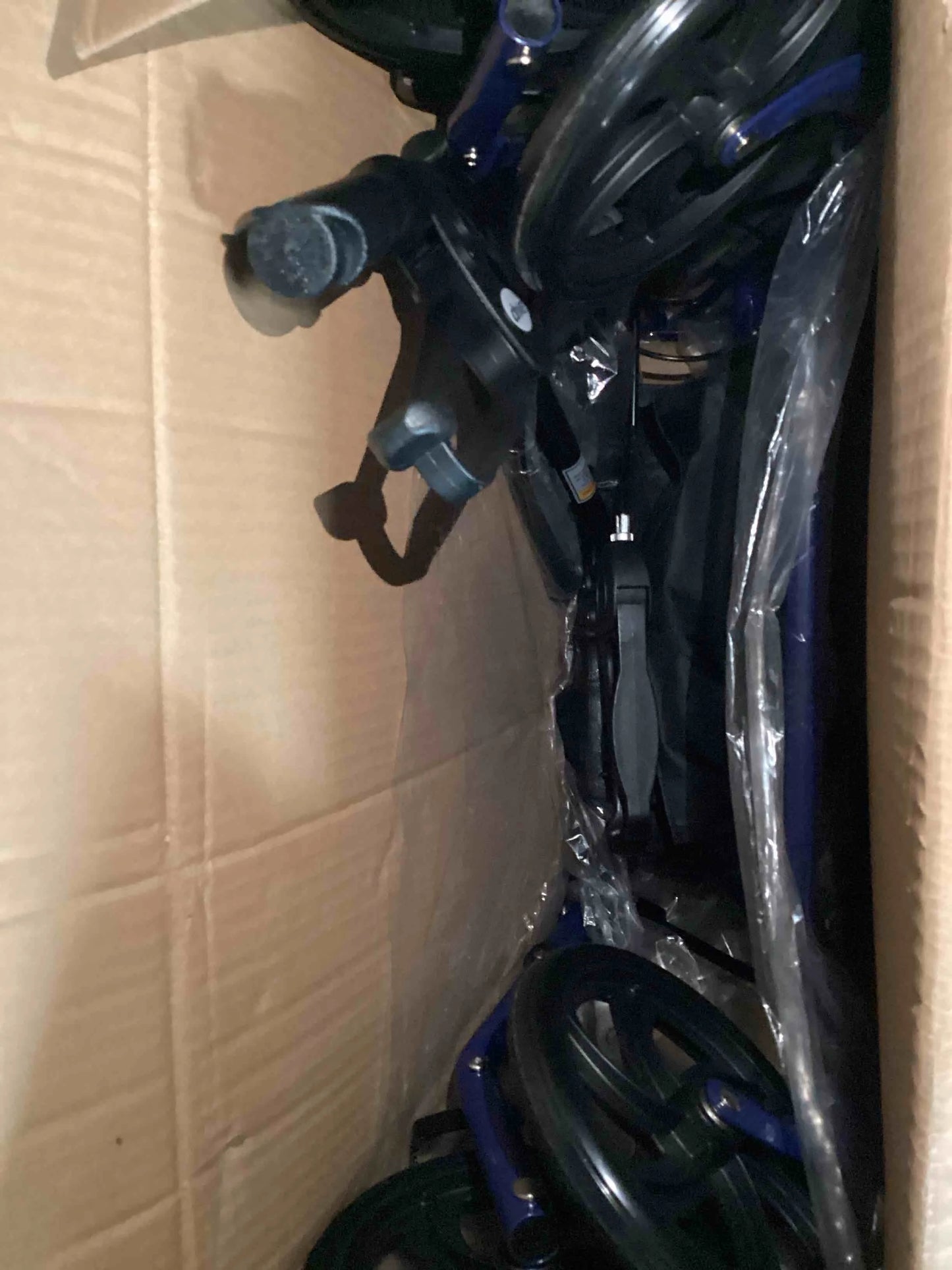 Blue Steel Drive Medical 10257BL-1 4 Wheel Rollator Walker With Seat, Steel Rolling Walker, Height Adjustable, 7.5" Wheels, Removable Back Support, 300 Pound Weight Capacity, Blue, Good Condition condition - View 5