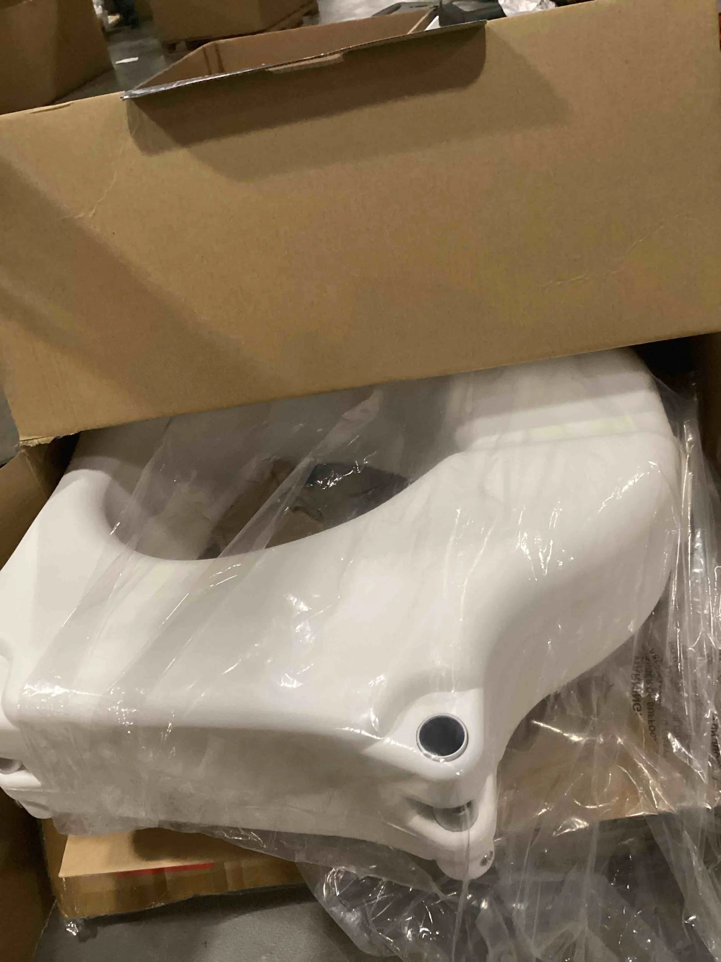 White Plastic Drive Medical RTL12027RA 2-in-1 Raised Toilet Seat with Removable Padded Arms, Standard Seat, Good Condition condition - View 4