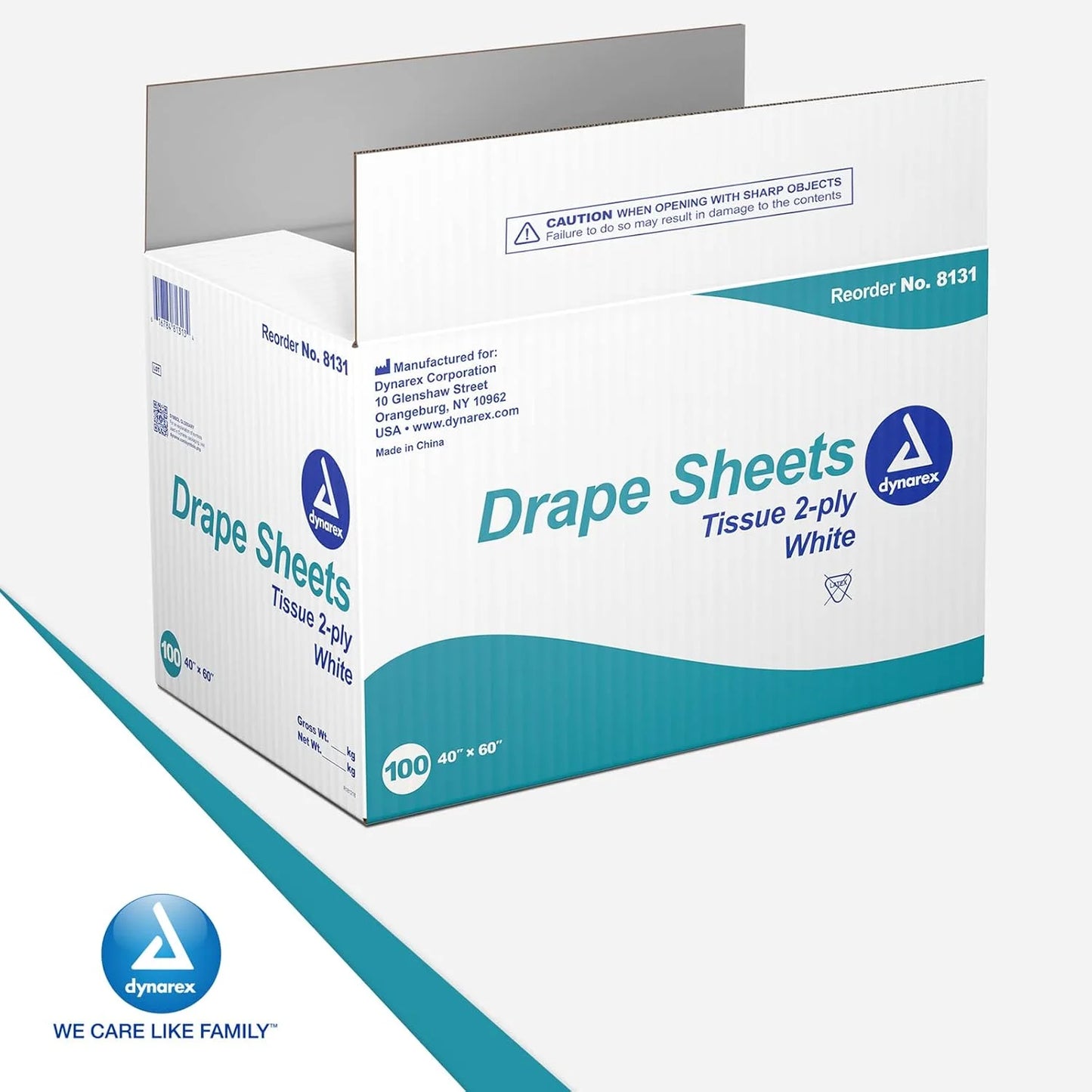 White 2-Ply Tissue Dynarex Drape Sheets, 2-Ply Tissue, Disposable Paper Sheets Used by Medical Professionals for Patient Privacy and Protection, 40" x 60," 2-Ply, White, 1 Case of 100 Dynarex Drape Sheets, Brand New condition - View 9