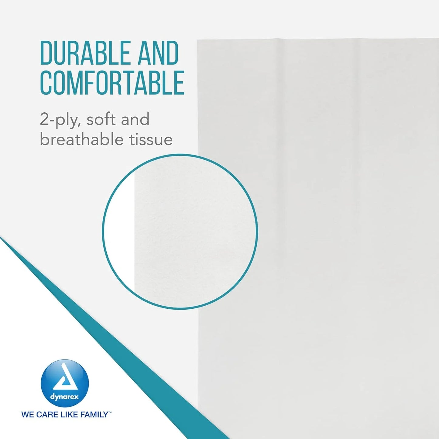 White 2-Ply Tissue Dynarex Drape Sheets, 2-Ply Tissue, Disposable Paper Sheets Used by Medical Professionals for Patient Privacy and Protection, 40" x 60," 2-Ply, White, 1 Case of 100 Dynarex Drape Sheets, Brand New condition - View 4
