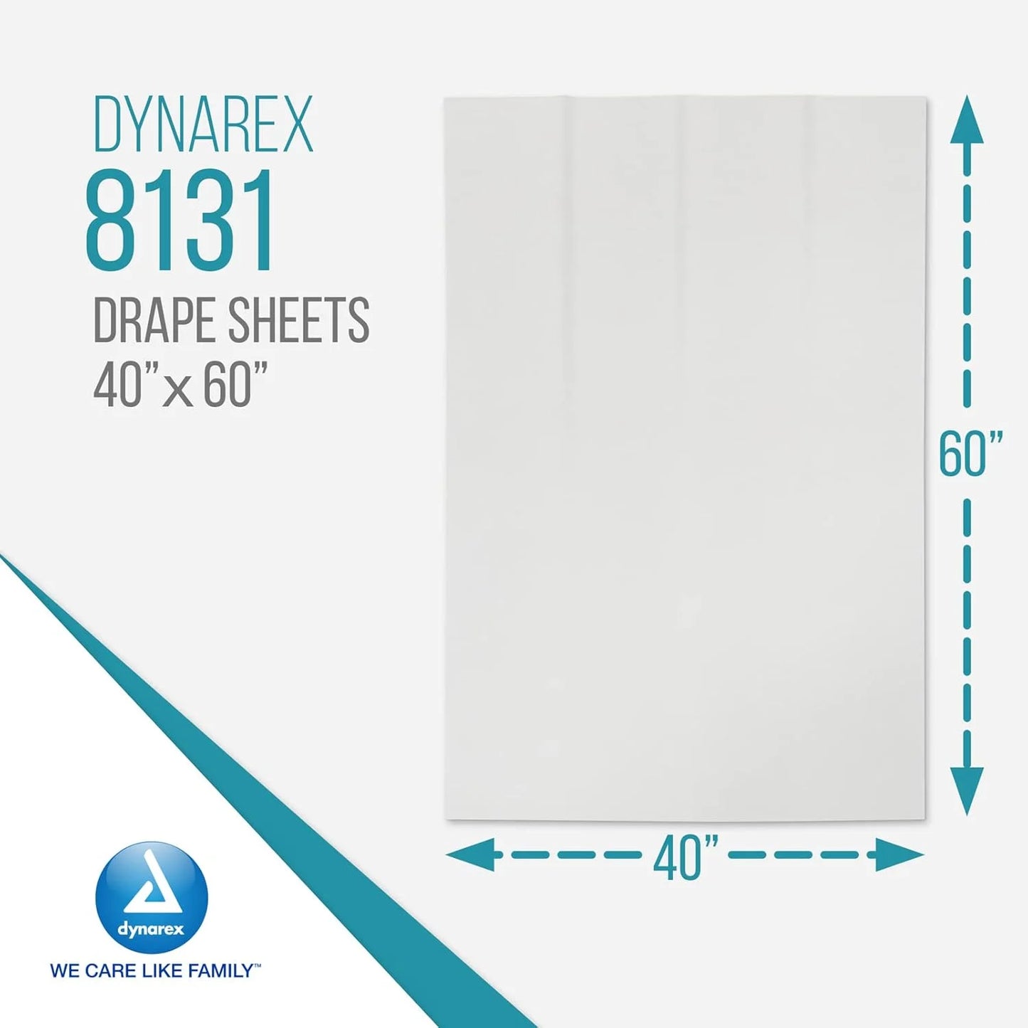 White 2-Ply Tissue Dynarex Drape Sheets, 2-Ply Tissue, Disposable Paper Sheets Used by Medical Professionals for Patient Privacy and Protection, 40" x 60," 2-Ply, White, 1 Case of 100 Dynarex Drape Sheets, Brand New condition - View 5