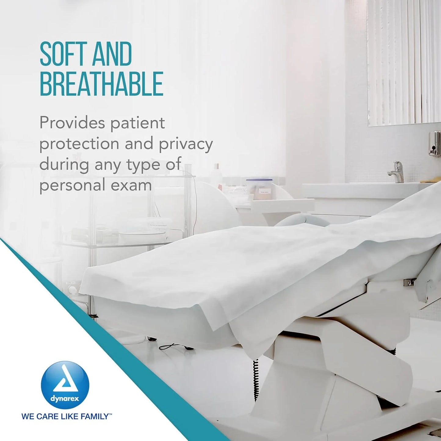White 2-Ply Tissue Dynarex Drape Sheets, 2-Ply Tissue, Disposable Paper Sheets Used by Medical Professionals for Patient Privacy and Protection, 40" x 60," 2-Ply, White, 1 Case of 100 Dynarex Drape Sheets, Brand New condition - View 6