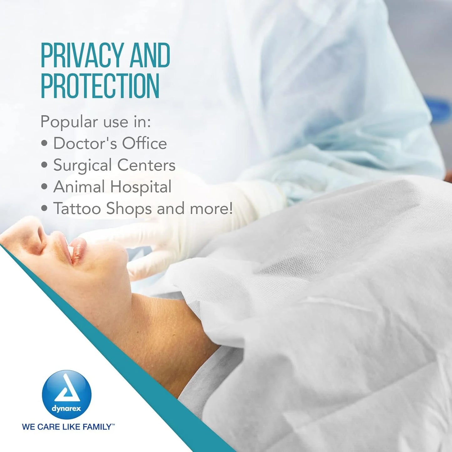 White 2-Ply Tissue Dynarex Drape Sheets, 2-Ply Tissue, Disposable Paper Sheets Used by Medical Professionals for Patient Privacy and Protection, 40" x 60," 2-Ply, White, 1 Case of 100 Dynarex Drape Sheets, Brand New condition - View 7
