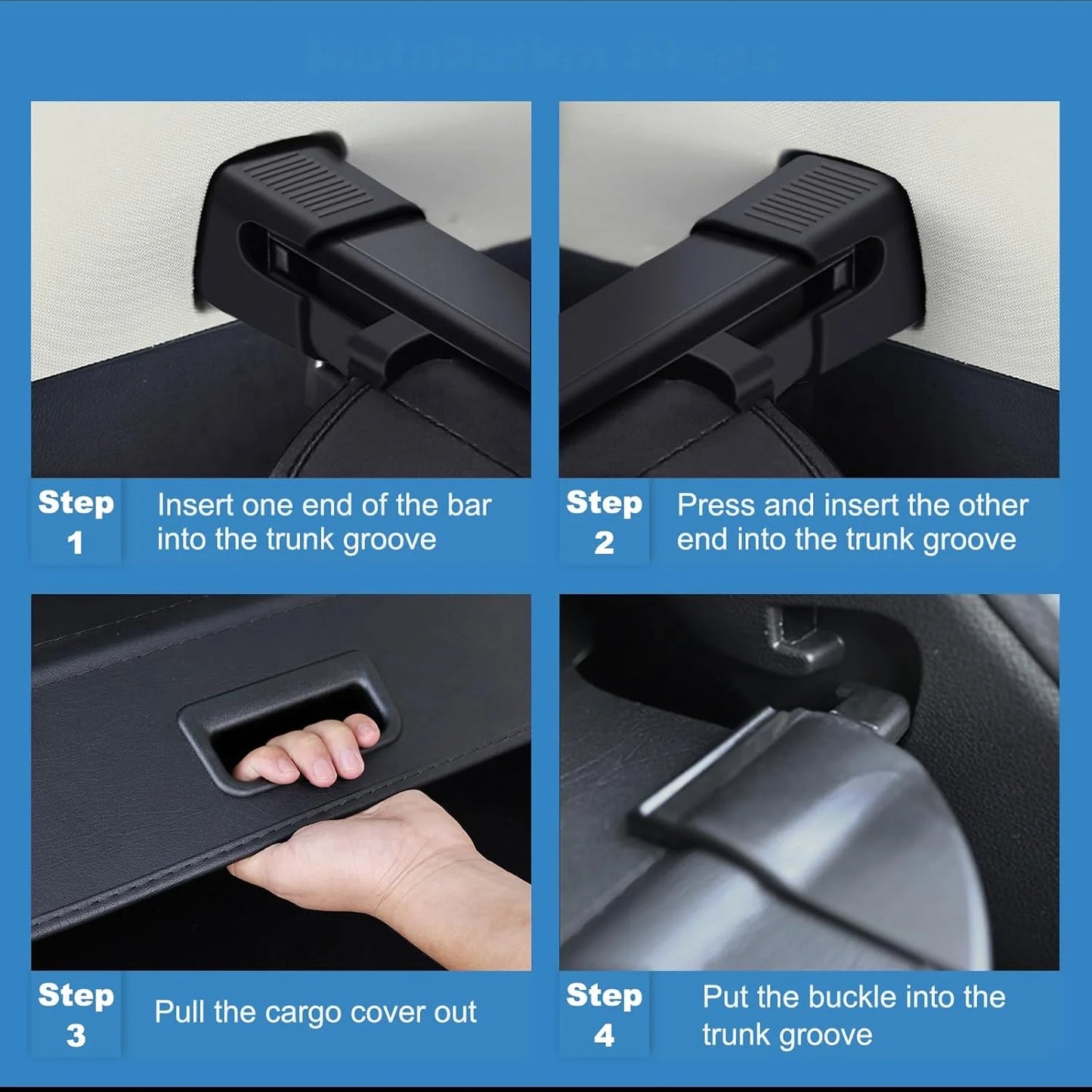 Black Flexible and Durable ECCPP Cargo Cover 2023 2024 2025 Fit for Honda HR-V Flexible Rear Trunk Cover Shade Luggage Tonneau Security Cover, Good Condition condition - View 4