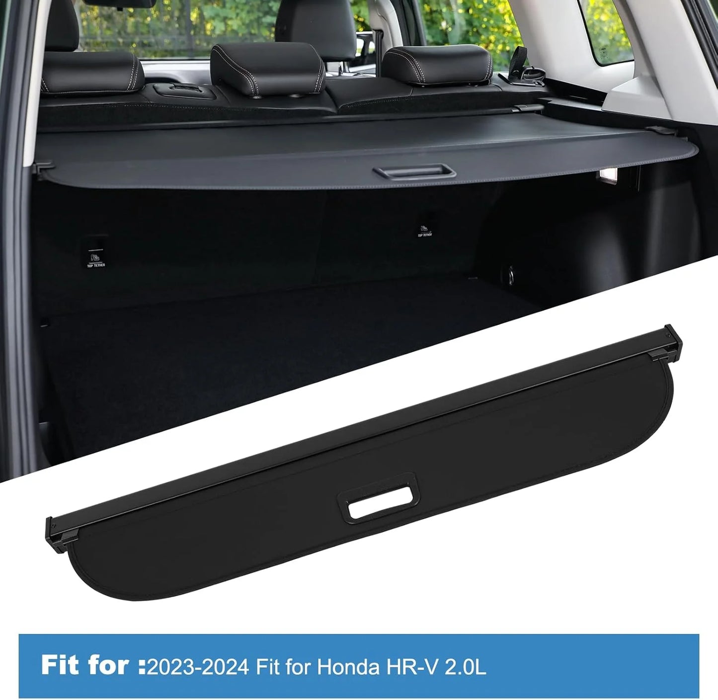 Black Flexible and Durable ECCPP Cargo Cover 2023 2024 2025 Fit for Honda HR-V Flexible Rear Trunk Cover Shade Luggage Tonneau Security Cover, Good Condition condition - View 5