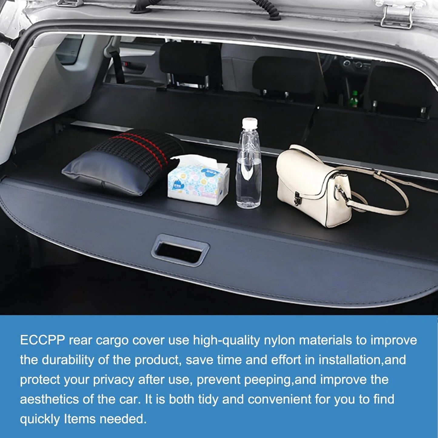 Black Flexible and Durable ECCPP Cargo Cover 2023 2024 2025 Fit for Honda HR-V Flexible Rear Trunk Cover Shade Luggage Tonneau Security Cover, Good Condition condition - View 9