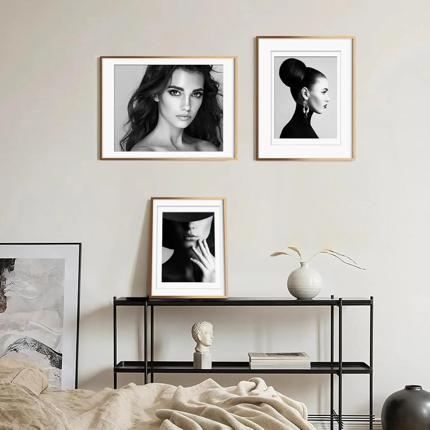 Gold Aluminum Egofine 16x20 Aluminum Picture Frame Display with Mat for 12x16 or 16x20 without Mat, Metal Poster Frame Covered by Plexiglass for Wall Mounting Horizontally and Vertically, 1 Pack, Gold, Brand New condition - View 6