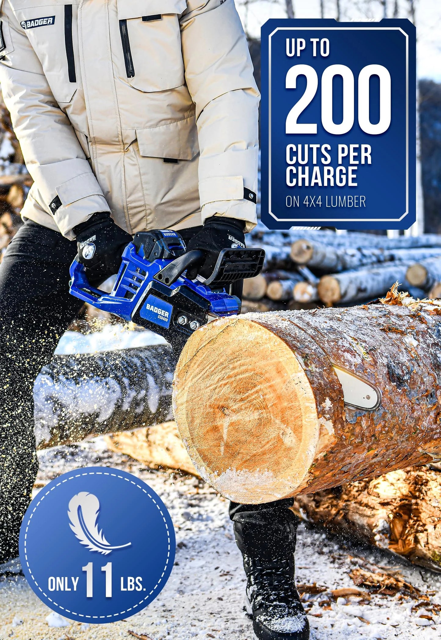 Cordless Electric Chainsaw 40V 16" Brushless - View 4