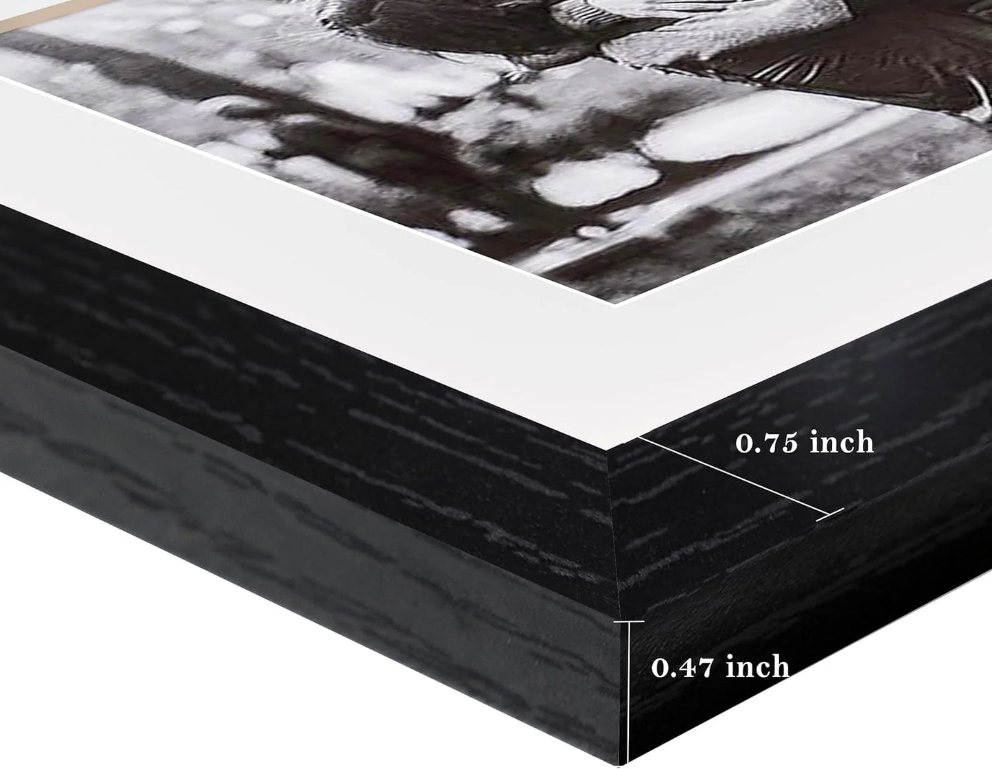 Black Wood eletecpro 8x20 Collage Picture Frame with 1 Mat Display 4Pcs 4x6 Photos or 1Pc 8x20 Picture without Mat, Picture Frames Collage Wall Decor Home Decor for Wall, Black, Brand New condition - View 4