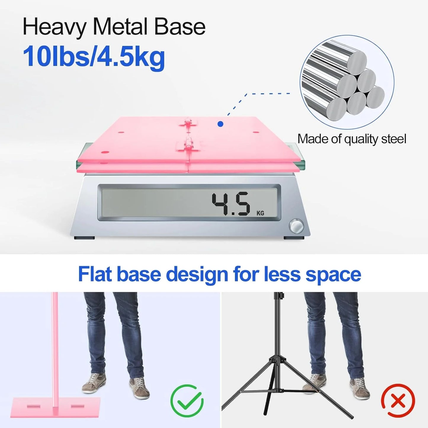 Pink Steel EMART Heavy Duty Backdrop Stand 8.5x10ft(HxW) Adjustable Background Support System Kit with Steel Base for Photography, Photo Backdrop Stand for Parties Birthday Video Studio - Pink, Good Condition condition - View 4