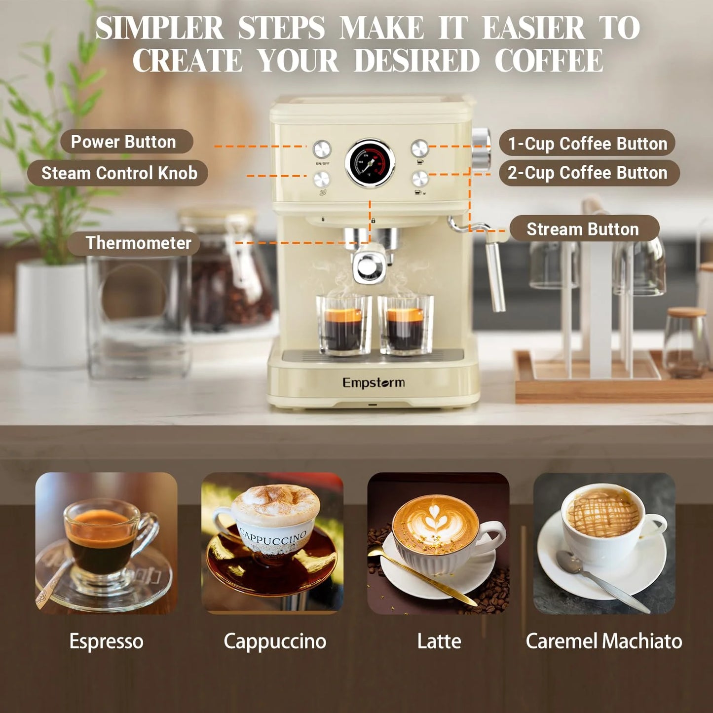 Black Plastic, Metal Espresso Machine Latte Coffee Makers 20 Bar, 2 IN 1 Professional Cappuccino Machine and Milk Frother Steam Wand Compatible for NS Original Capsules for Home Brewing, Good Condition condition - View 10