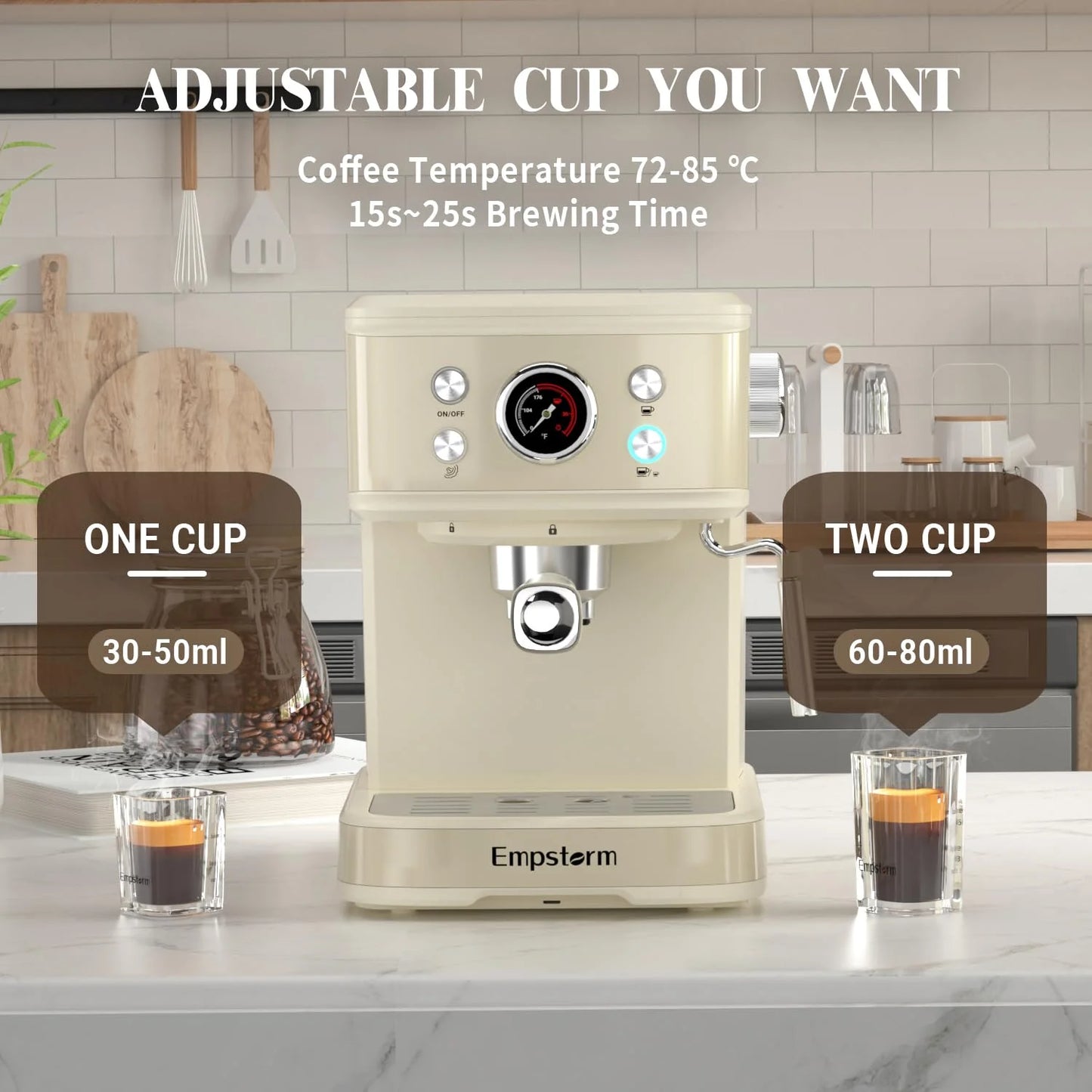Black Plastic, Metal Espresso Machine Latte Coffee Makers 20 Bar, 2 IN 1 Professional Cappuccino Machine and Milk Frother Steam Wand Compatible for NS Original Capsules for Home Brewing, Good Condition condition - View 6