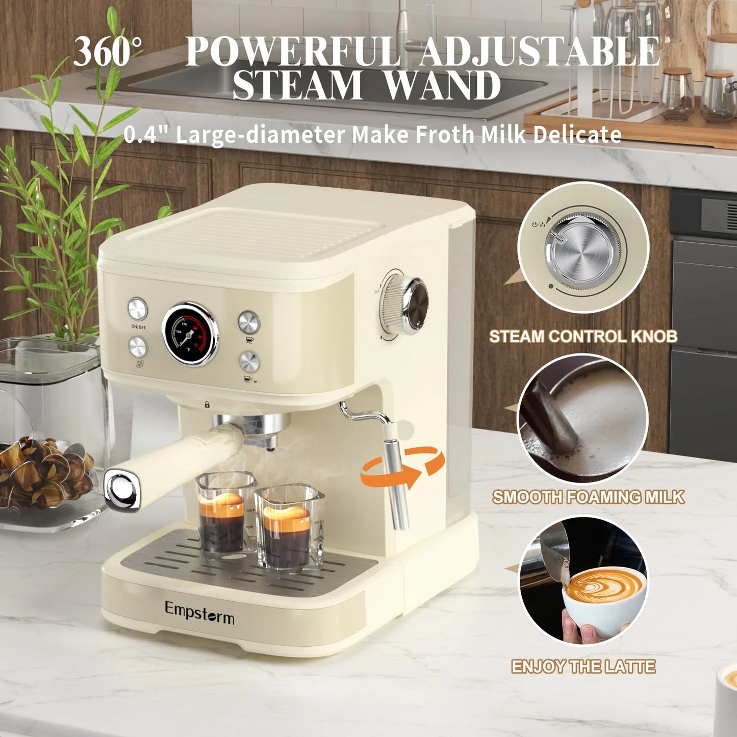 Professional 20 Bar Espresso Machine for Home Brewing - View 7