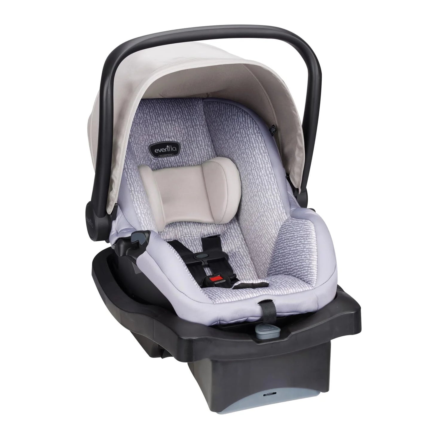 River Stone Plastic, Fabric Evenflo LiteMax 35 Infant Car Seat (River Stone), Lightweight, Extended Use, Belt Lock-Off, Ergonomic Handle, Good Condition condition - View 5