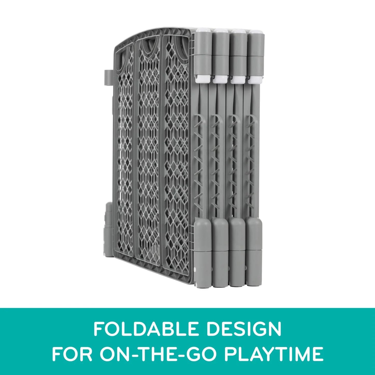 Cool Gray Plastic Evenflo Versatile Play Space Adjustable Play Area, Plastic, 8-Panel (Cool Gray), As Is condition - View 7