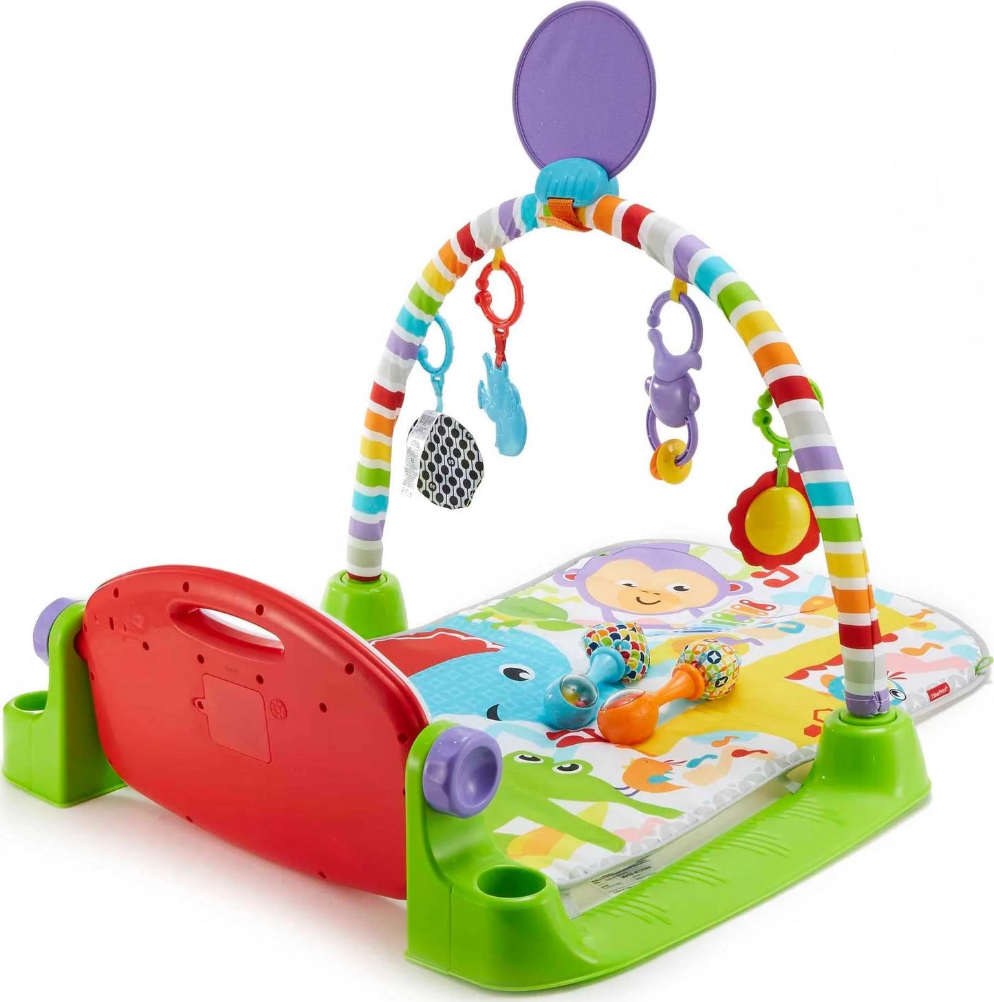 product Soft Fabric, Plastic Fisher-Price Baby Playmat Deluxe Kick & Play Piano Gym Learning Toy & 2 Maracas Soft Rattles for Newborn to Toddler Play Ages 0+ Months, Brand New condition - View 6