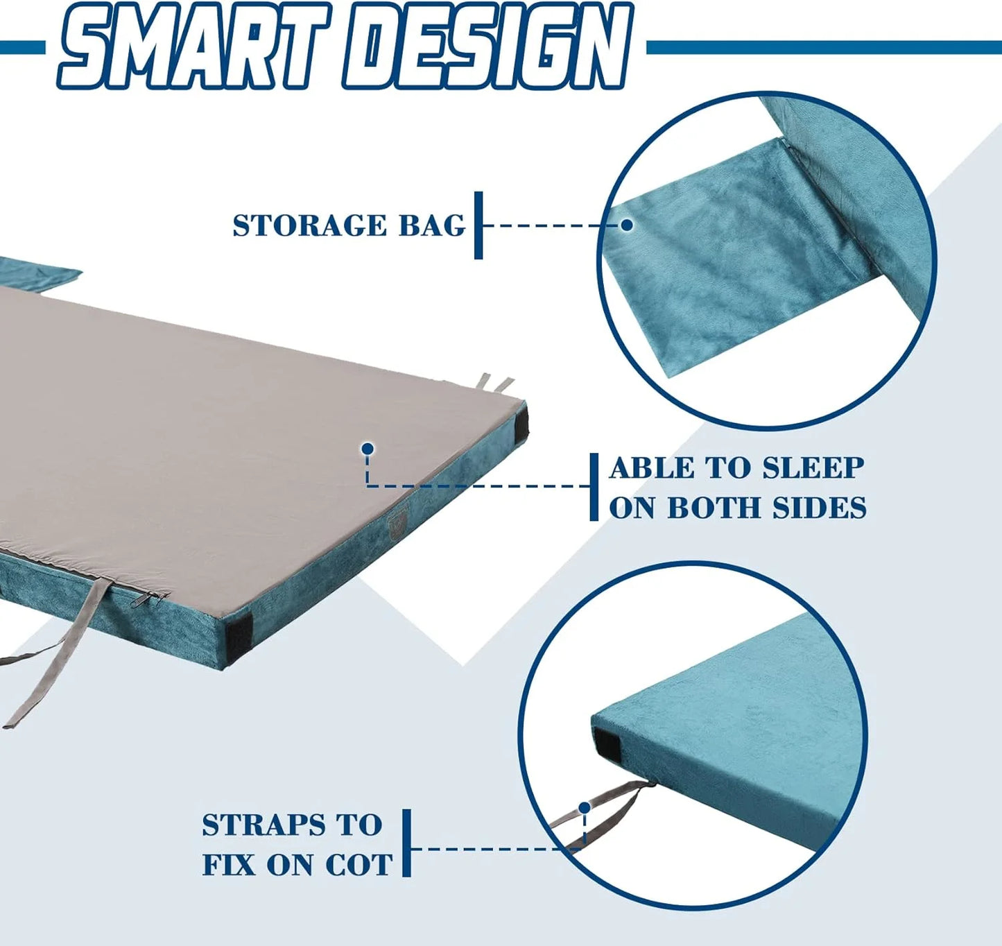 Assorted Foam Foam Camping Mattress - Roll Up Sleeping Mat for Cot, Foam Sleeping Pad for Camping with Cover for Kids, Adults, Portable Camping Mat, Camping Pad for Bed, Car, Good Condition condition - View 8