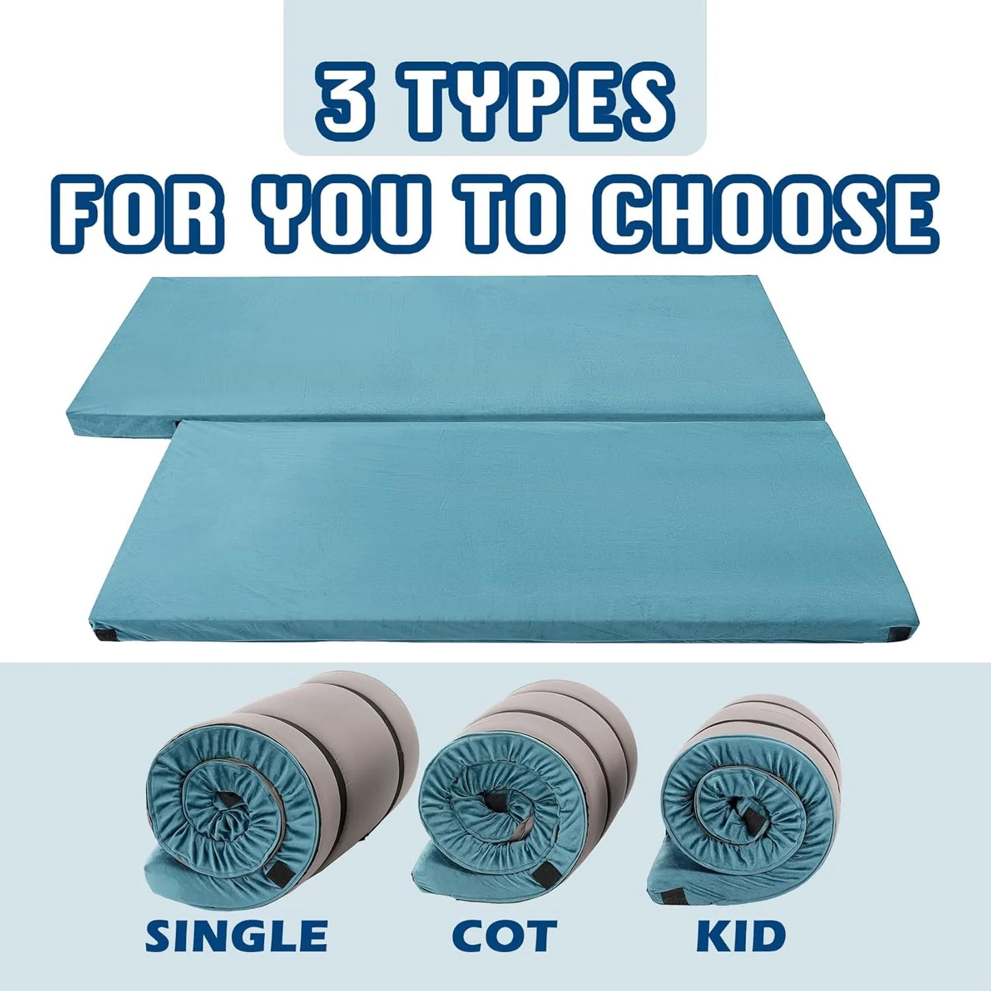 Assorted Foam Foam Camping Mattress - Roll Up Sleeping Mat for Cot, Foam Sleeping Pad for Camping with Cover for Kids, Adults, Portable Camping Mat, Camping Pad for Bed, Car, Good Condition condition - View 9