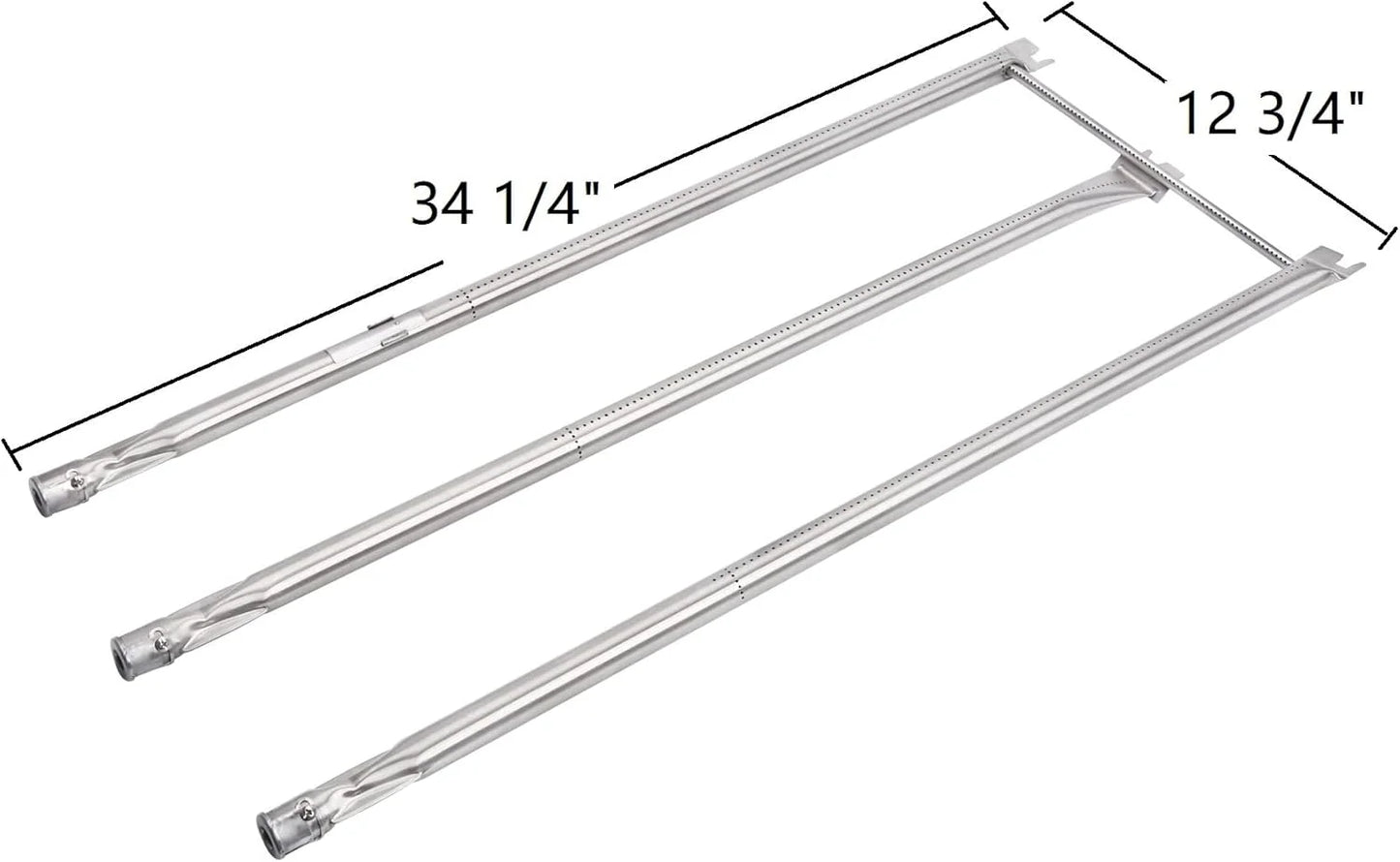 Silver 304 Stainless Steel Gassaf Burner Tube Set Replacement for Weber 67820 67722, Genesis 300 Series E310 E320 EP310 EP320 S310 S320 (2007-2010)with Side Control Knobs, 34-1/4 inch 304 Stainless Steel durable Burner 34-1/4" x 12-3/4", As Is condition - View 4