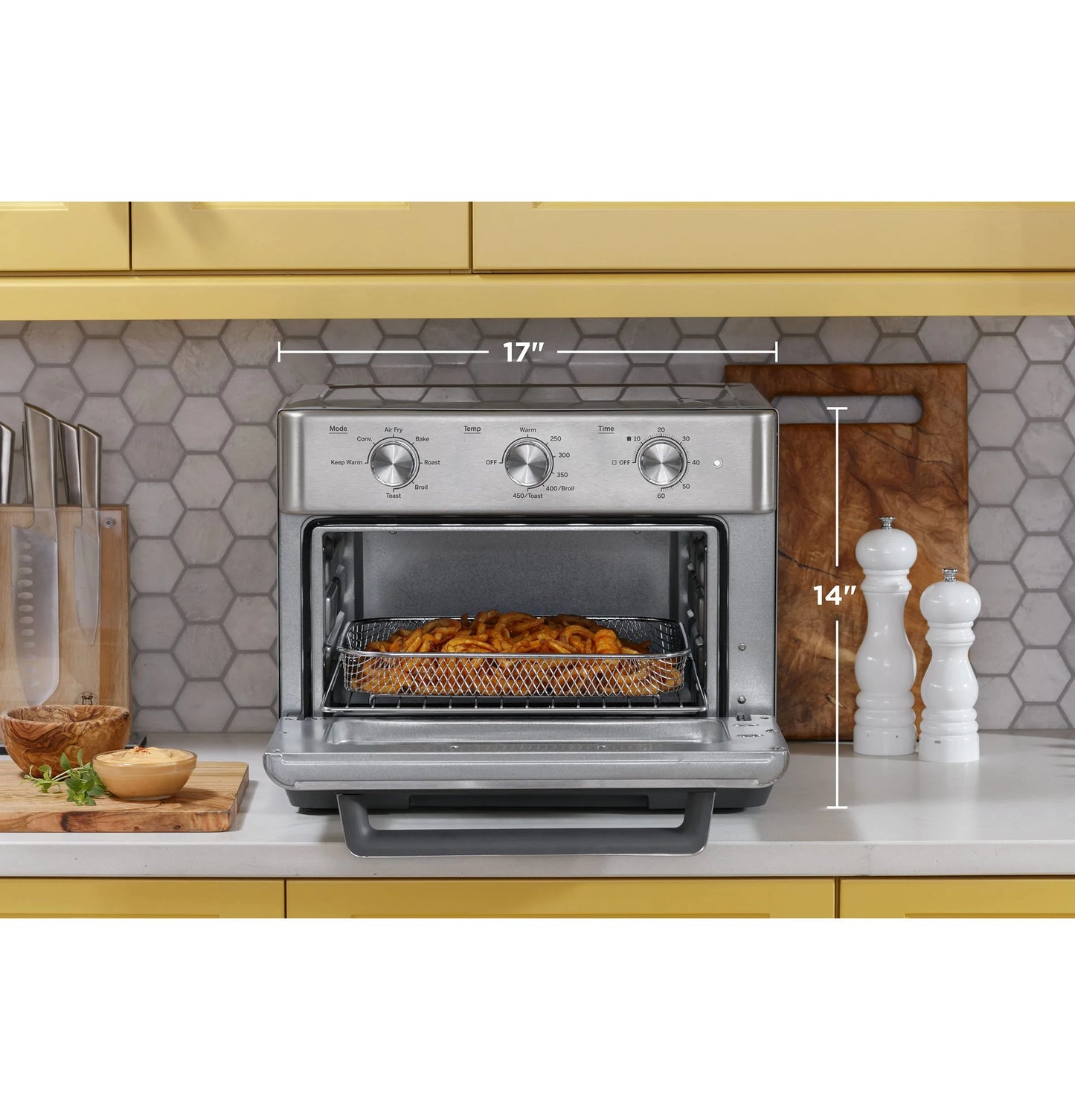 GE Mechanical Air Fryer Toaster Oven + Accessory Set | Stainless Steel - View 4