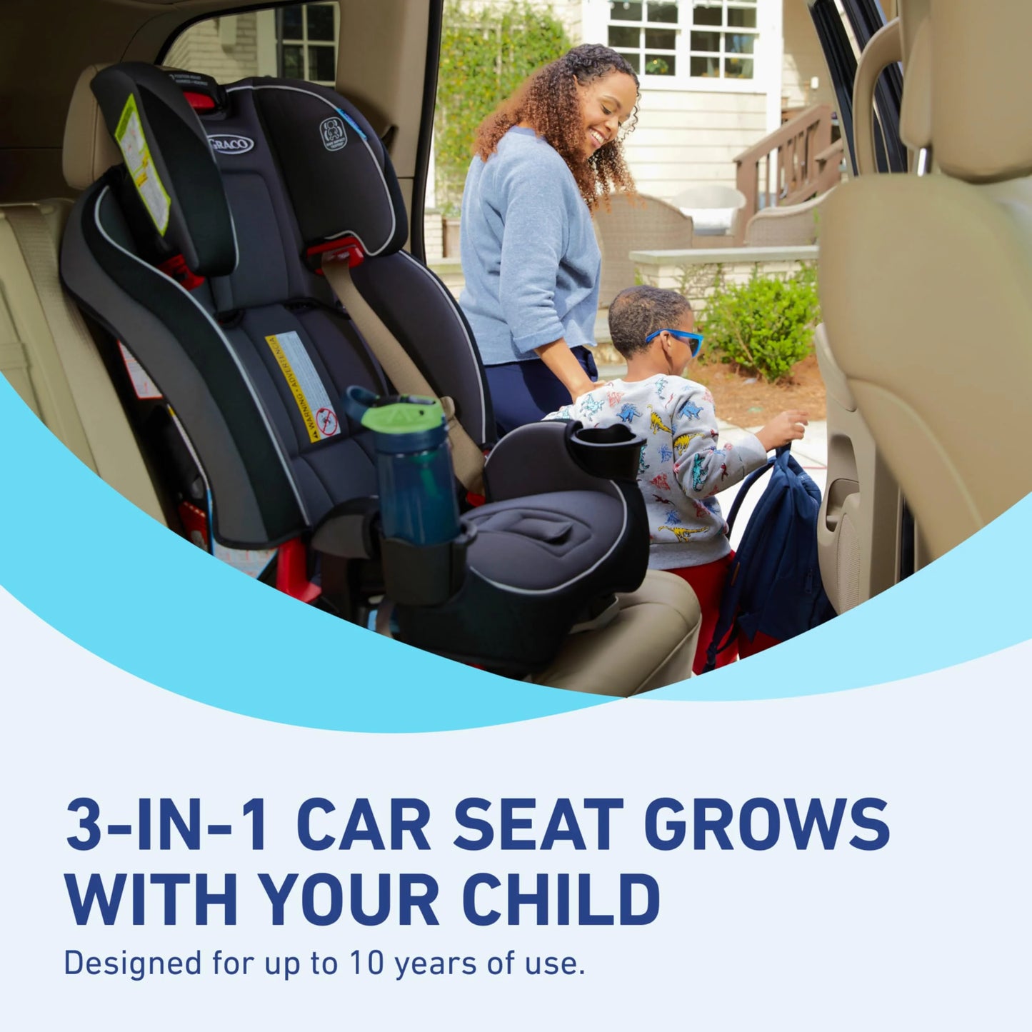 Redmond Fabric, Plastic Graco Slimfit 3 in 1 Convertible Car Seat Slim & Comfy Design Saves Space in Your Back Seat, Redmond, Good Condition condition - View 10