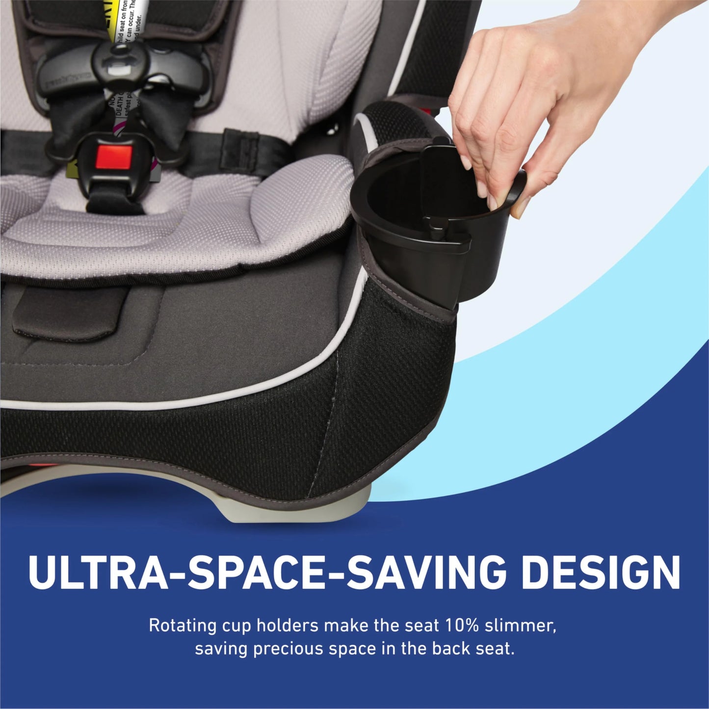 Redmond Fabric, Plastic Graco Slimfit 3 in 1 Convertible Car Seat Slim & Comfy Design Saves Space in Your Back Seat, Redmond, Good Condition condition - View 6