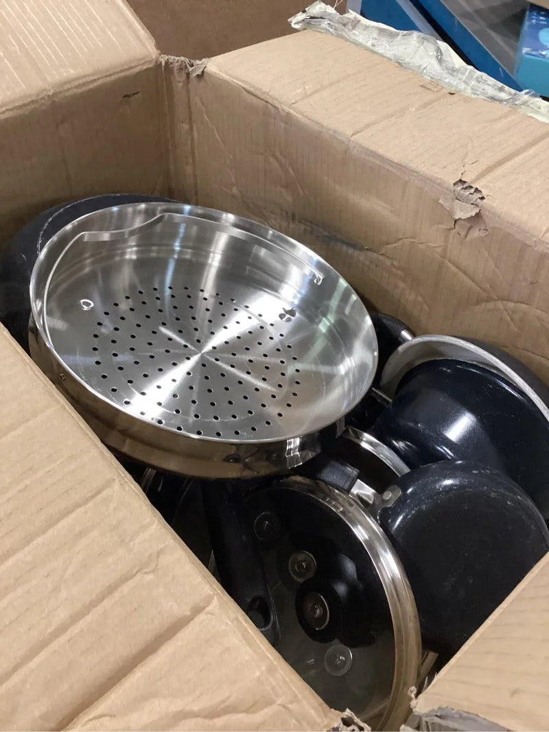 Black Ceramic GreenPan Rio Healthy Ceramic Nonstick 16 Piece Cookware Pots and Pans Set, PFAS-Free, Dishwasher Safe, Black, Good Condition condition - View 2