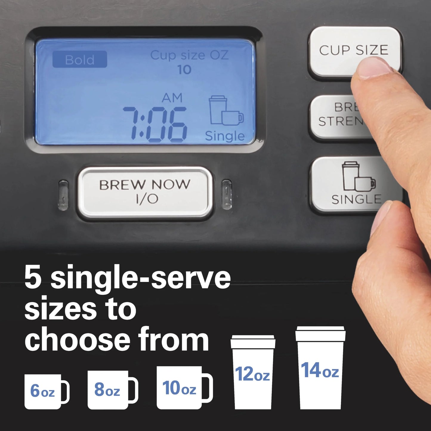 Black Mixed Materials Hamilton Beach FlexBrew Trio 2-Way Coffee Maker, Compatible with K-Cup Pods or Grounds, Combo, Single Serve & Full 12c Pot, Black - Fast Brewing (49902), Good Condition condition - View 6