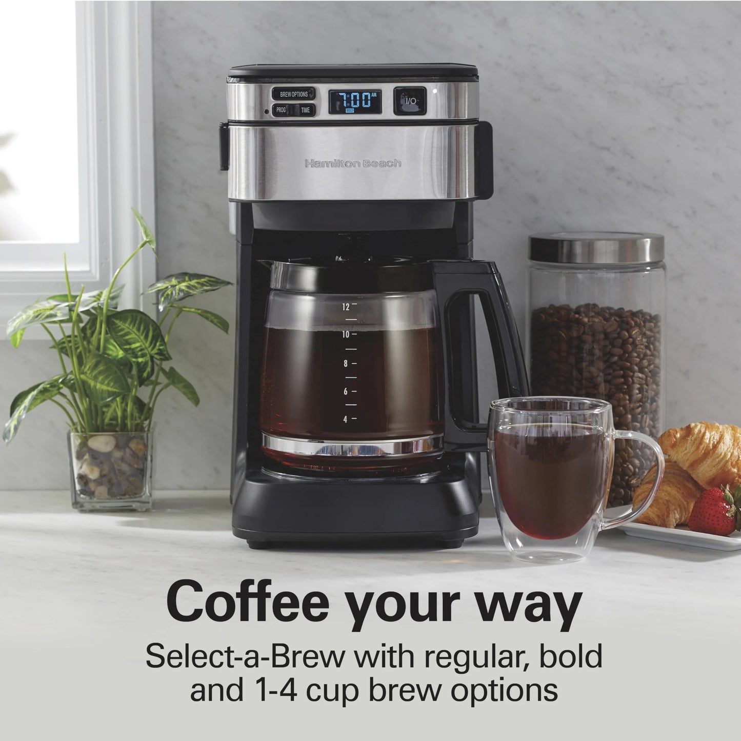 Hamilton Beach Programmable Drip Coffee Maker - 12 Cups, Black (46310) - View 6
