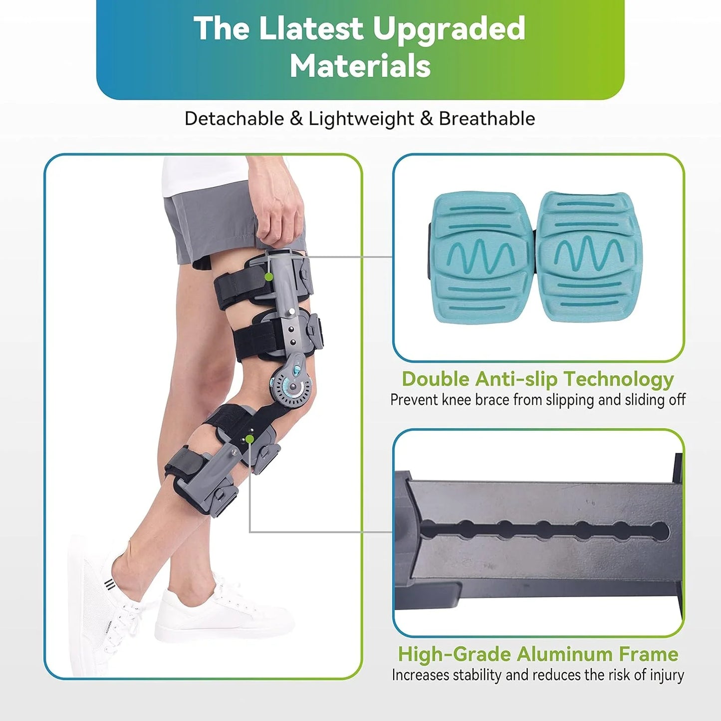 N/A N/A Hinged Post OP Knee Brace, ROM Knee Immobilizer Leg Braces Orthopedic Patella Knee Support Orthosis for ACL, PCL, MCL Injury, Meniscus Tear, Adjustable for Left Leg and Right Leg,One Size, Good Condition condition - View 5