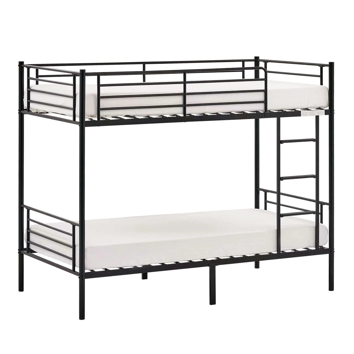 Black Metal VINGLI Bunk Bed Twin Over Twin for Kids, Teens & Adults Bunk Bed with Stairs & Flat Rungs, Heavy Duty Metal Slats, No Box Spring Needed, Black, As Is condition - View 10