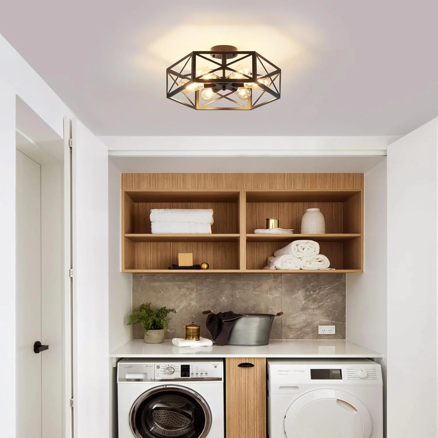Industrial Semi Flush Mount Ceiling Light - View 10
