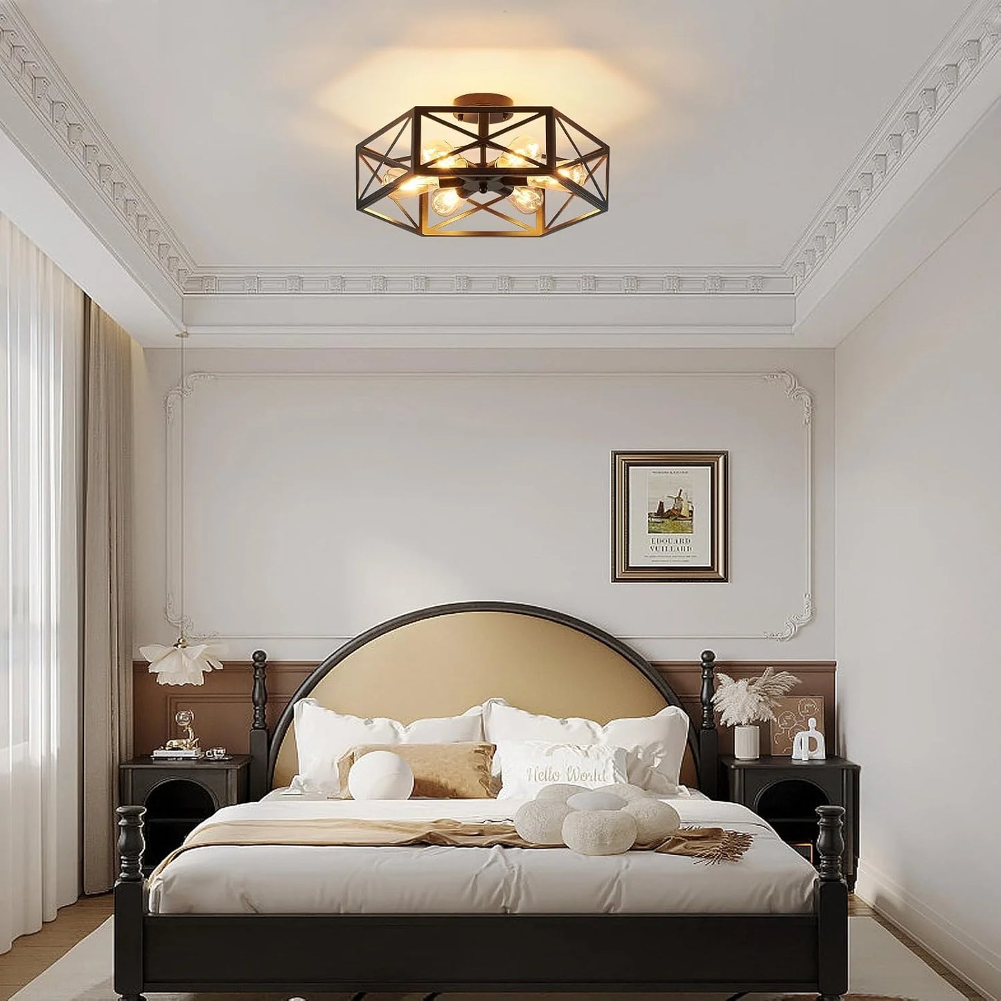 Industrial Semi Flush Mount Ceiling Light - View 9