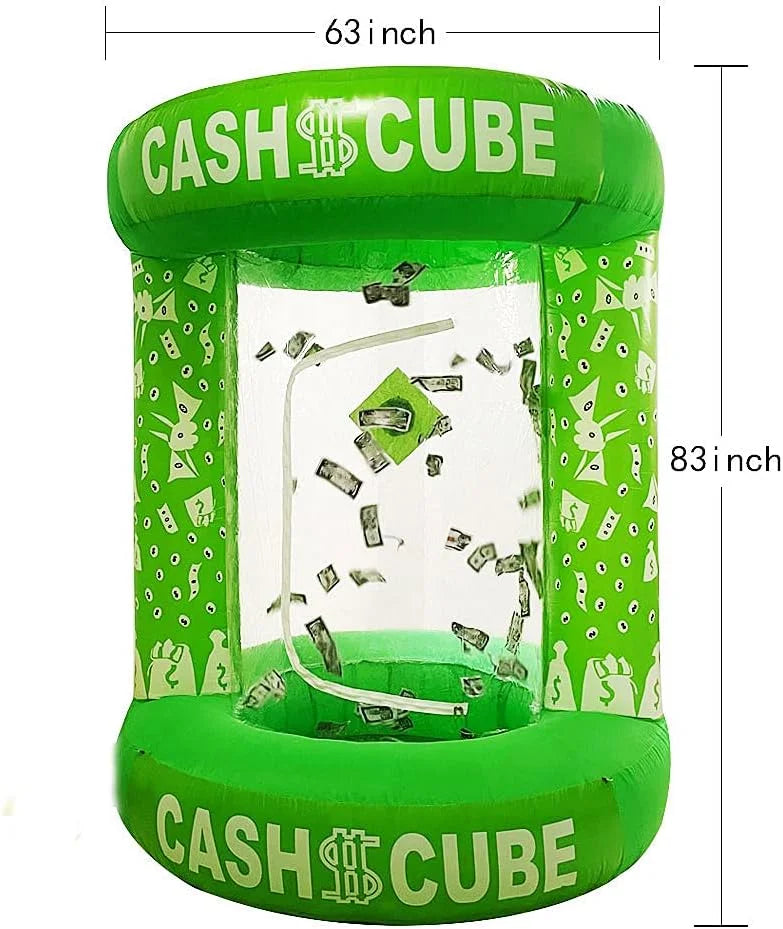 Inflatable Cash Cube Booth - Green - View 4
