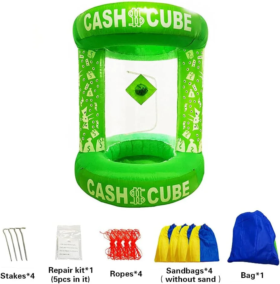 Inflatable Cash Cube Booth - Green - View 5