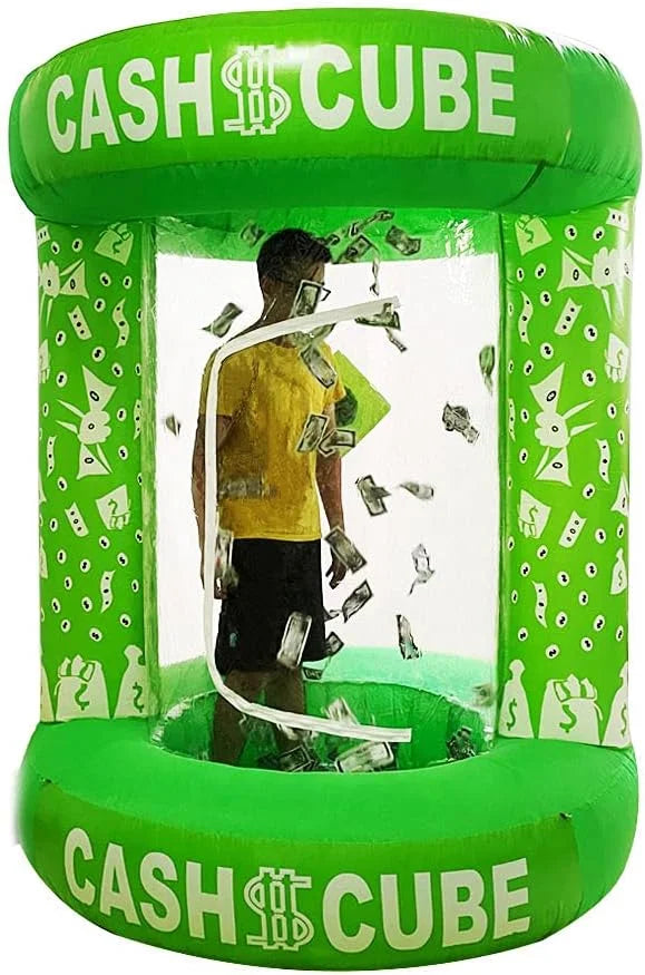 Inflatable Cash Cube Booth - Green - View 6